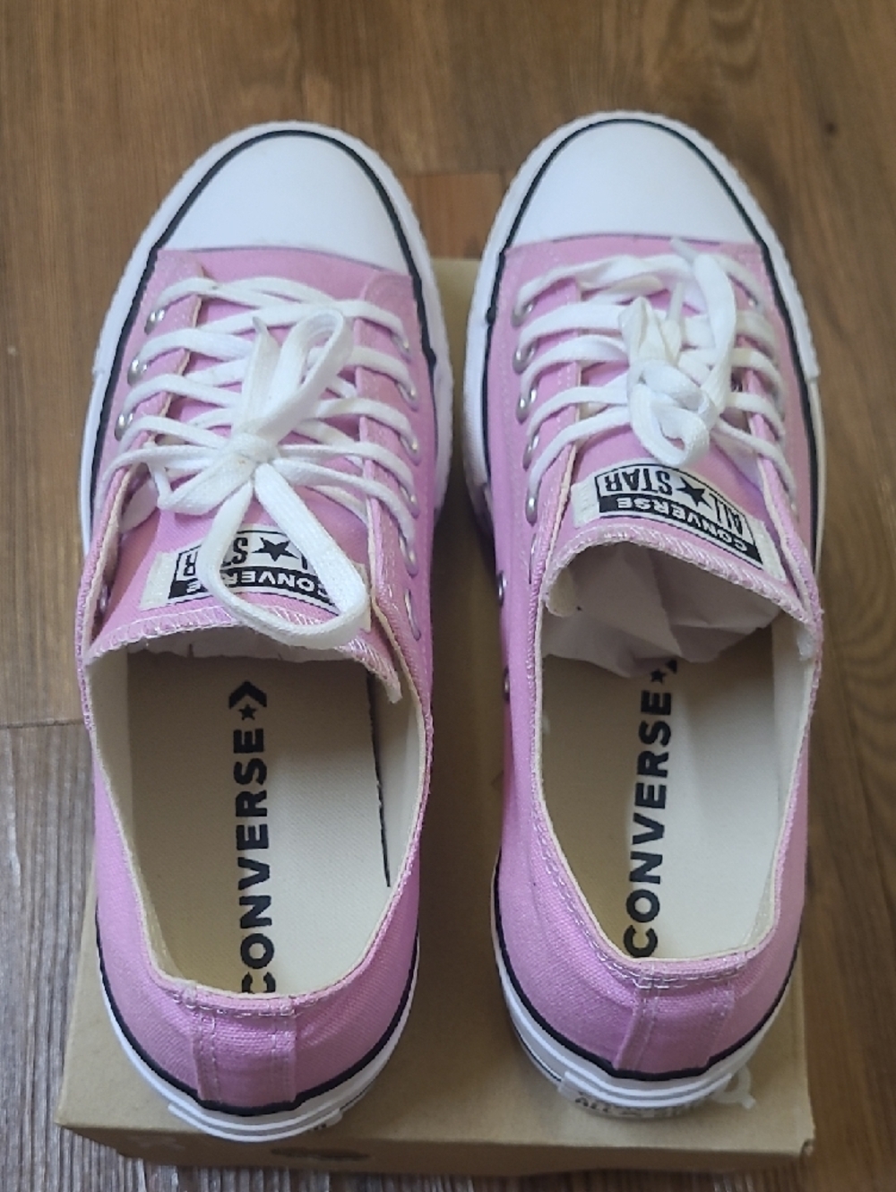 Converse Pink & White Low Top Sneakers - Picture 4 of 16
